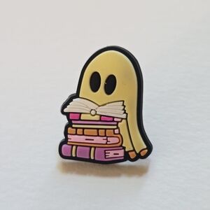 Cute Ghost and Books Kids Pin